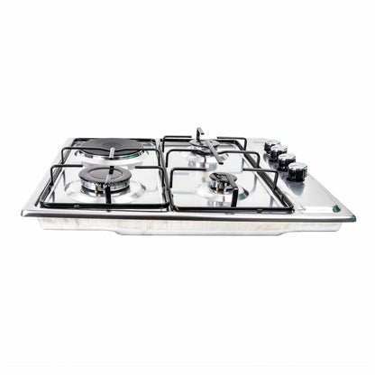 Pachet plita incorporabila (1918), 60x50x6 cm, gaz butelie sau gaz natural (duze de schimb incluse), hota incorporabila decorativa inox, 63 cm (1925) / SET 30039