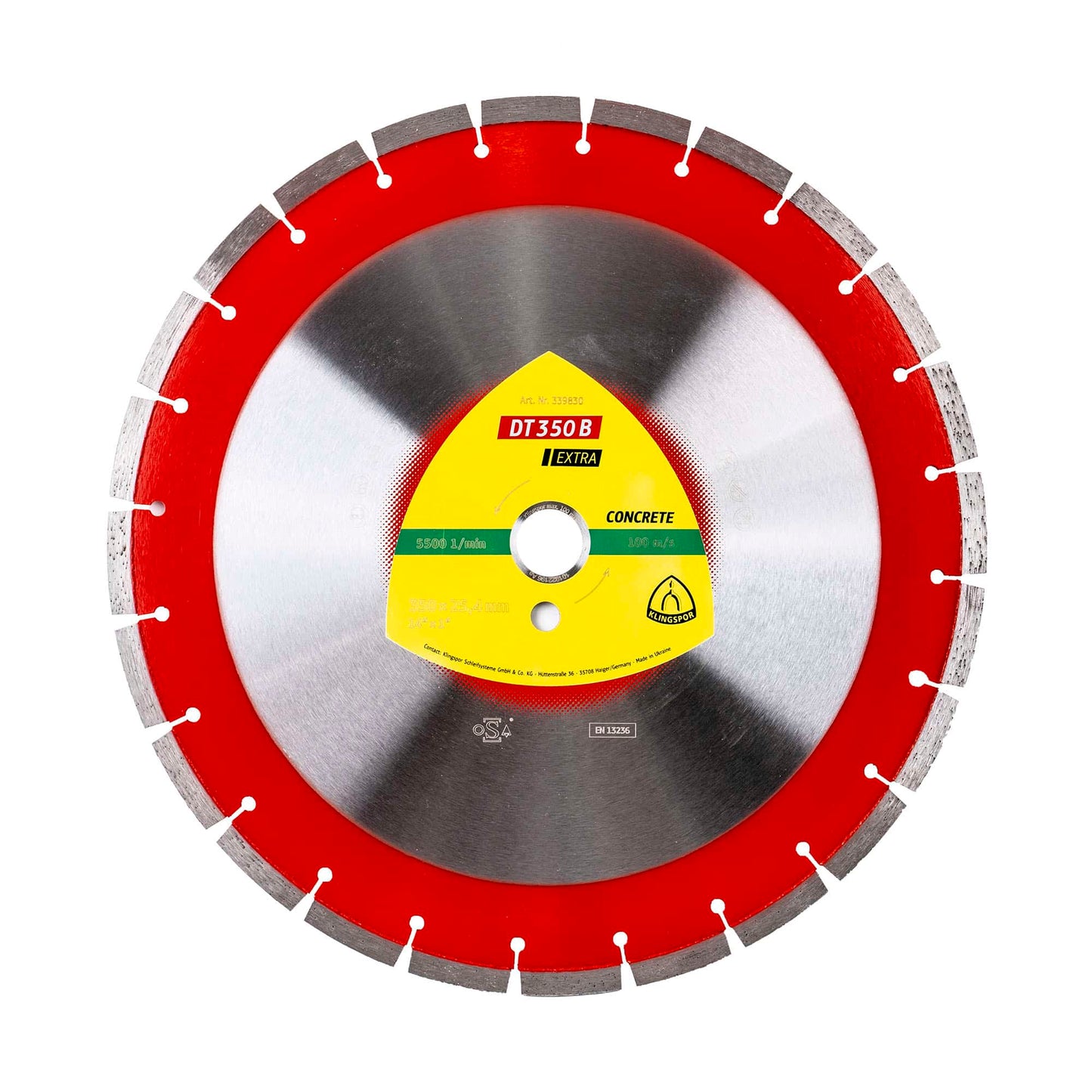 Disc diamantat de debitare Klingspor DT 350B Extra, 350x25.4mm, 24 Segmenti / EXT 339830