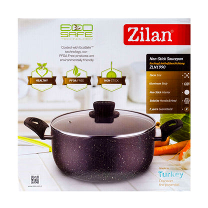 Oala cu capac sticla, 26cm, capacitate 4L / ZLN 1990