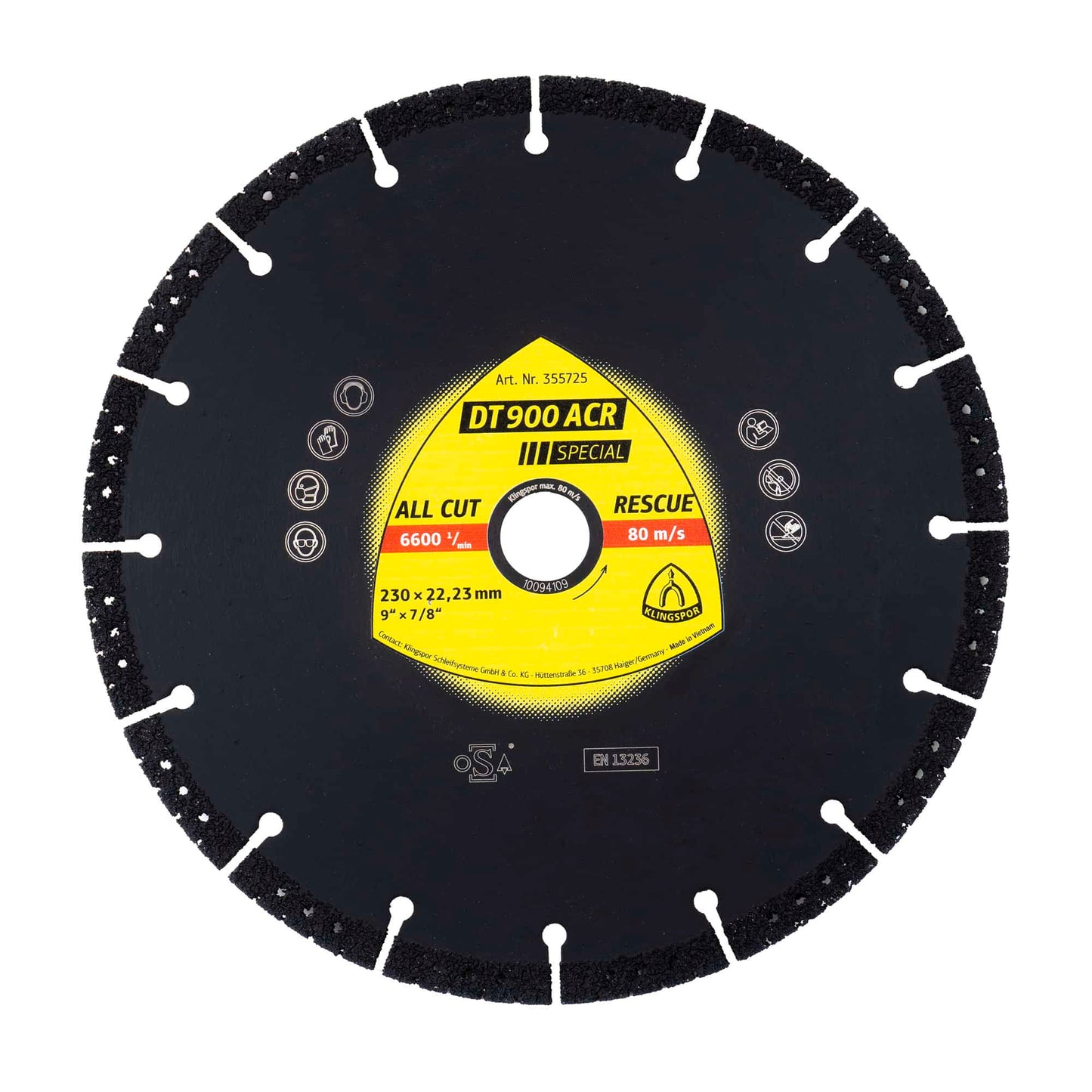 Disc diamantat de debitare Klingspor DT900 ACR 230x3.1x22.3mm / EXT 355725