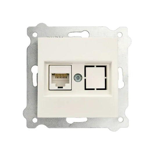 Priza pentru internet incastrata, cat 6 EXEN alb / 290-000103-253