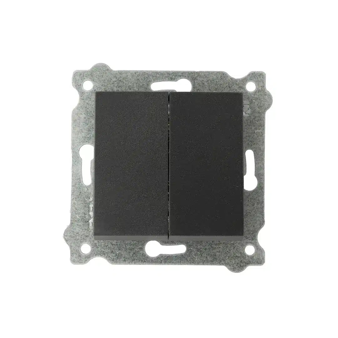 Intrerupator dublu 10A, 250V EXEN negru / 290-001402-202