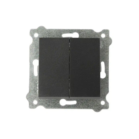 Intrerupator dublu 10A, 250V EXEN negru / 290-001402-202