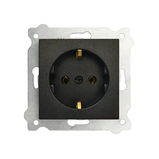 Priza simpla incastrata, 16A, 250V, SCHUKO EXEN negru / 290-001403-237