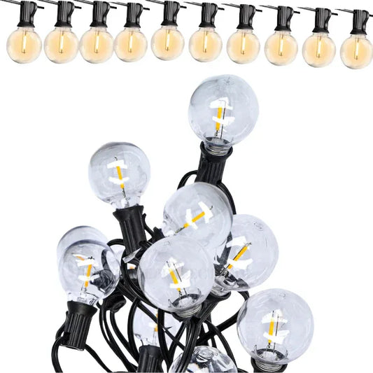 Ghirlandă Luminoasă LED Impermeabilă, Interconectabilă, 5 m, 10 Becuri Glob, Alb Cald, Exterior/Interior