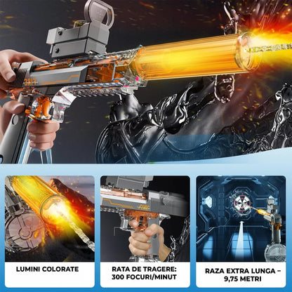 Pistol cu Apa Electric Timebox, cu Lumina si Amortizor, Gri