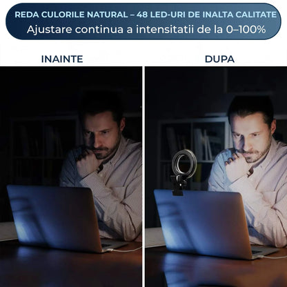 Lampa LED Ring Light pentru Videoconferinte Timebox