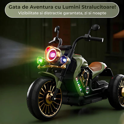 Motocicleta electrica Timebox, Functie mers inainte/inapoi, Faruri, Verde