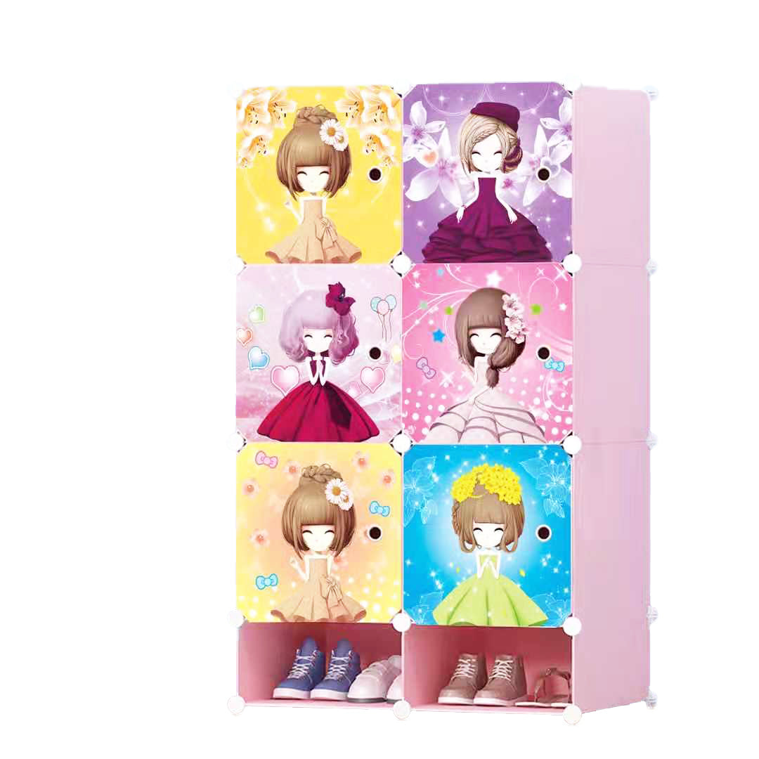 Dulap modular din plastic cu schelet metalic, D3196, Multicolor