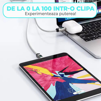 Cablu de Incarcare si Transfer de Date Timebox, USB-C la Lightning, 2m, Alb