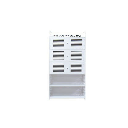 Dulap cu 2 rafturi, 3 sertare, Naimeed D3478, culoare Alb, 120 x 62 x 32 cm