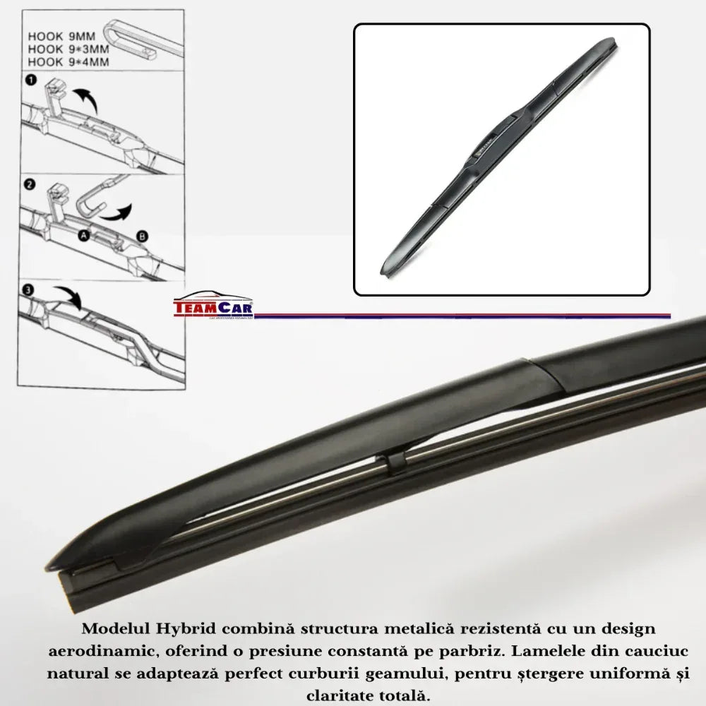 Ștergător parbriz auto TeamCar® 26 inch (660 mm) - Hybrid - Universal - 221.ro