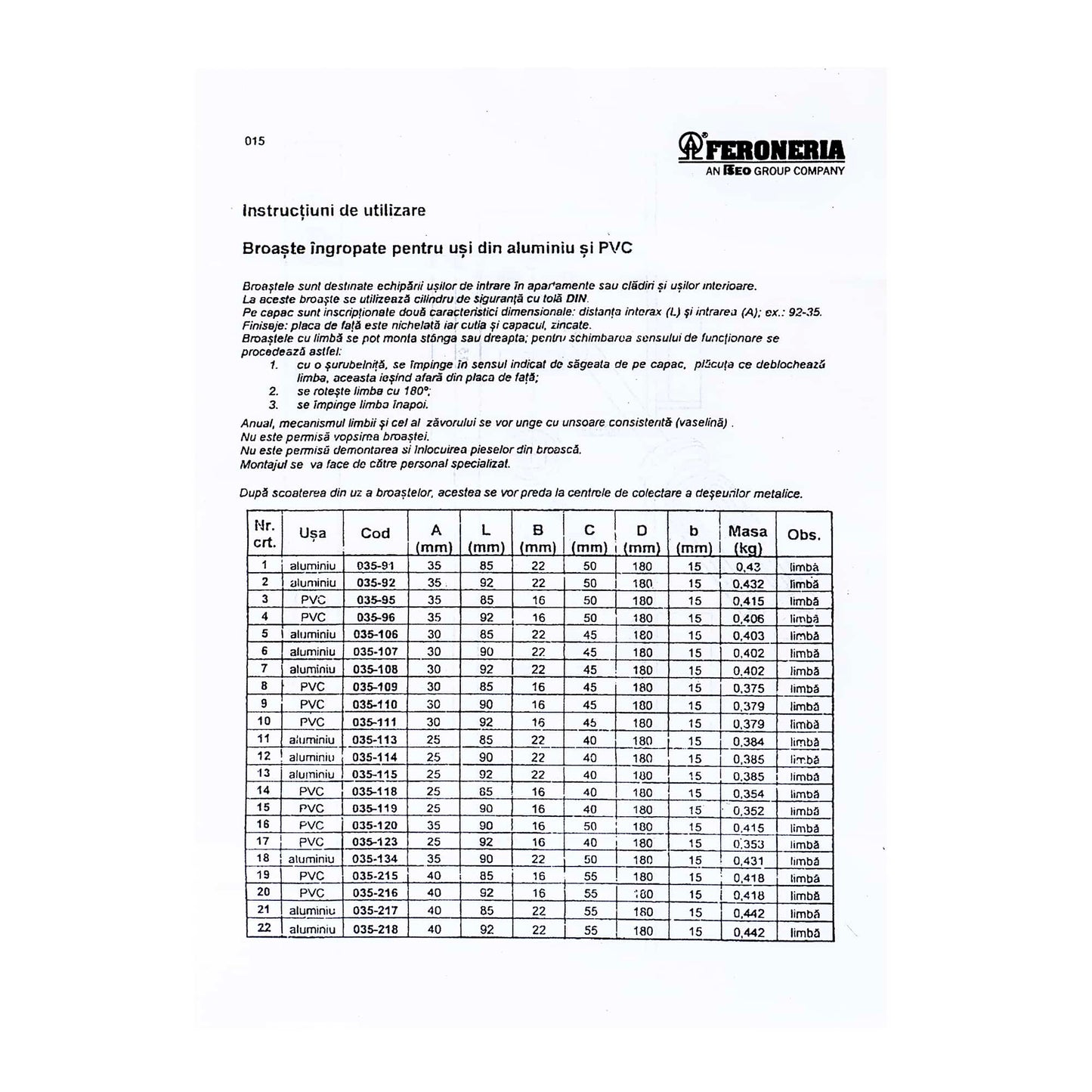 Broasca AL Y 35/90/22D/240 NI+ZA FER+T122 (I20)