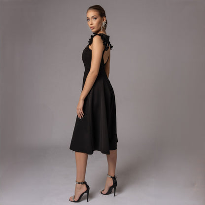 Salopeta dama neagra cu fusta pantalon New Romance