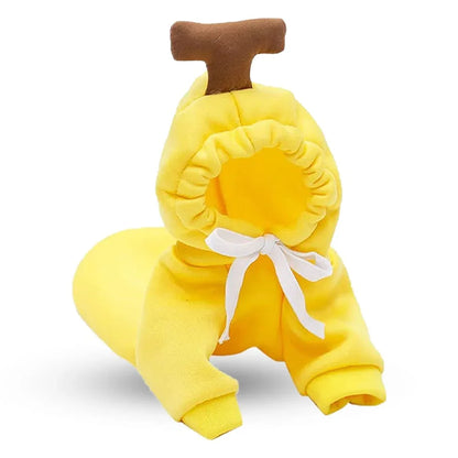 Haina pentru caine, tip Hanorac animale de companie, model Banana - marimea M, 44x30 cm - 221.ro