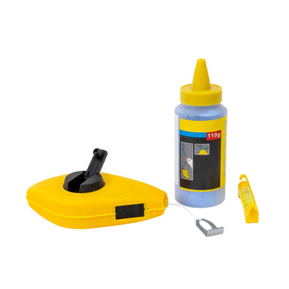 Sfoara trasat 15m, plus praf creta albastru, plus nivela fir / 3858