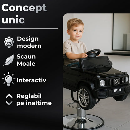 Scaun auto de tuns copii model G-Class, Scaun interactiv cu Bluetooth, Negru