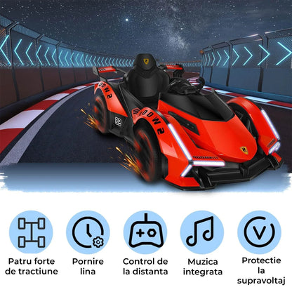 Kart Electric 12V7AH pentru Copii, Masinuta de Curse cu Drift, Rosu