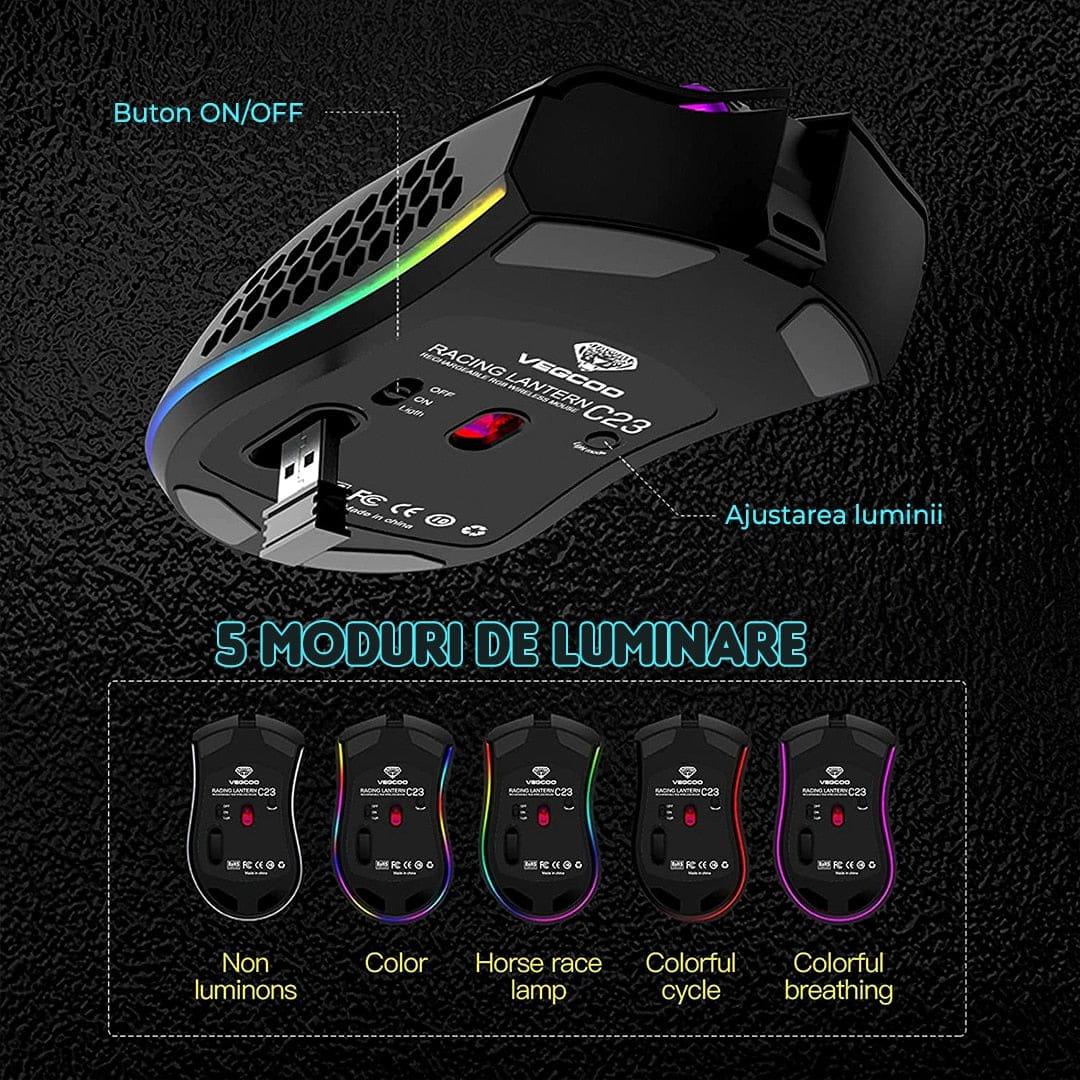 Set Timebox, 30 x 24 cm, Mouse gaming wireless, ultrausor 95g, FastCharge, USB