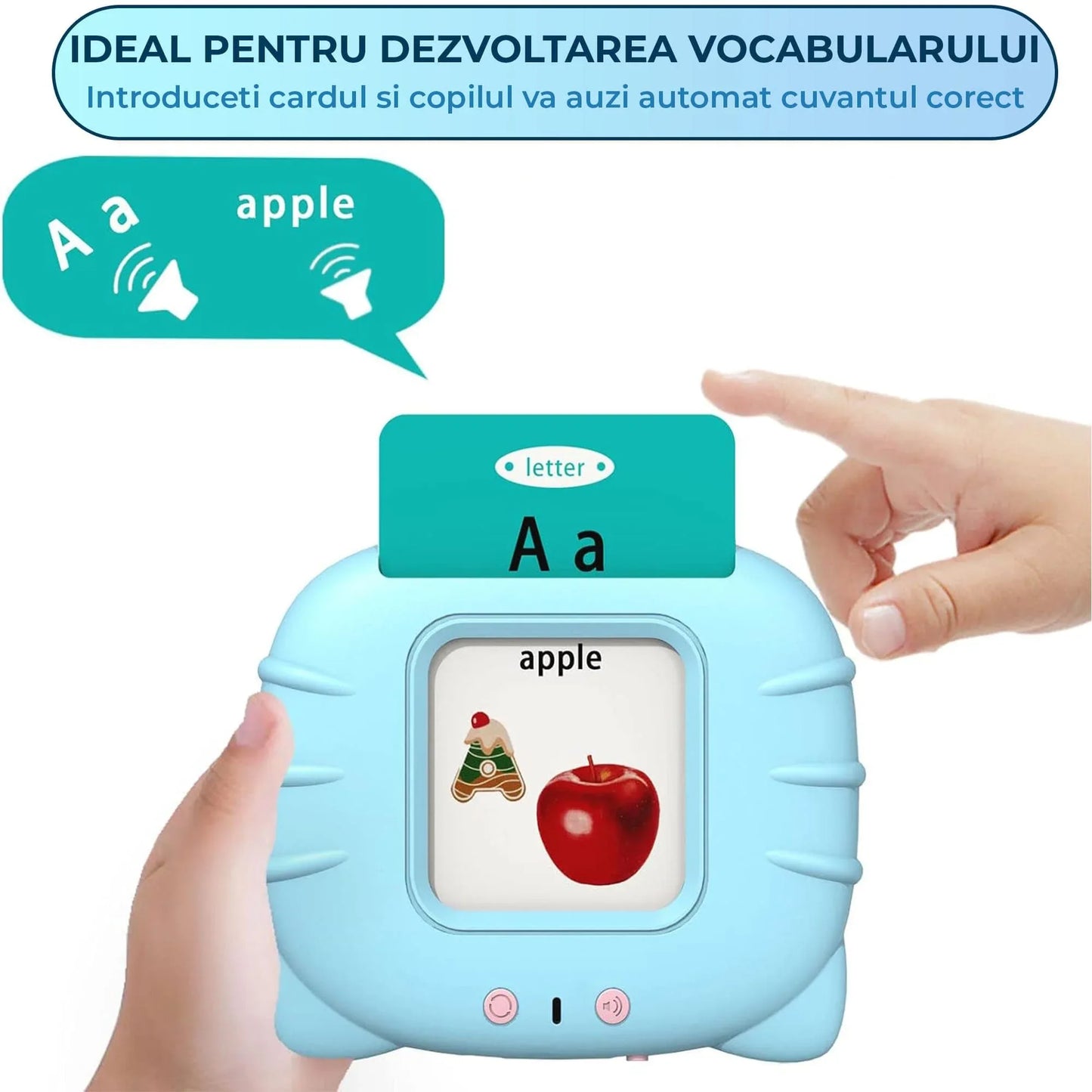 Jucarie Educativa cu 255 de Carti, 31 de Categorii, Albastru