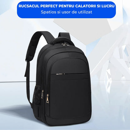 Ghiozdan Timebox, Waterproof, de pana la 16 inch, 4 compartimente, Negru