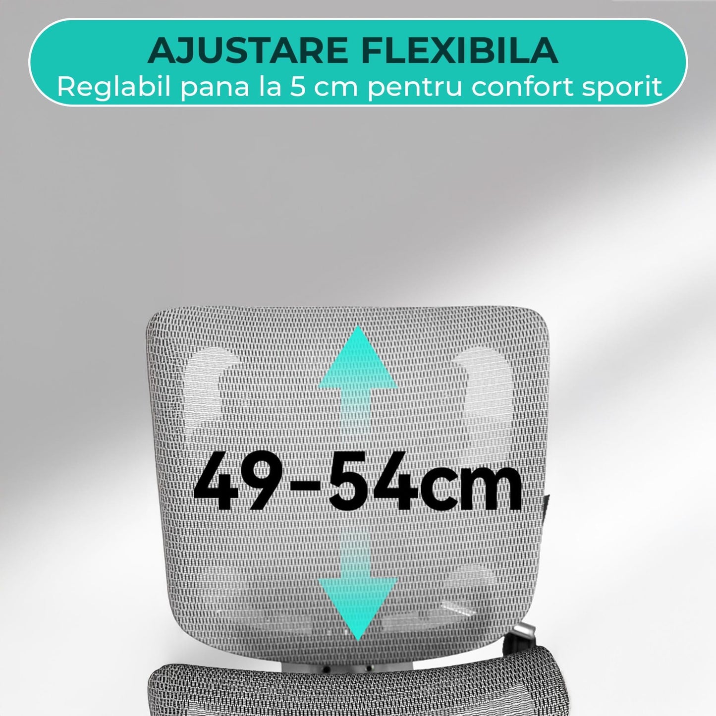 Scaun ergonomic Timebox, Reglare inaltime, spatar in 6 pozitii 150°, Cotiere 4D, Plasa Mesh, Profil lombar flexibil, Suport Picioare, Baza din aluminiu durabil, pana la 150 kg, Gri - 221.ro