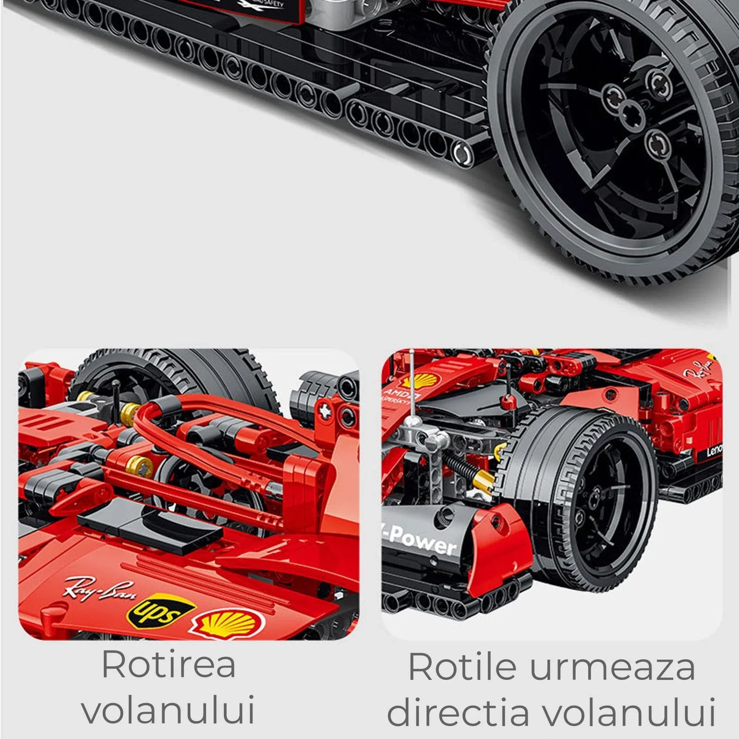 Set Constructii F1 Tehnic Timebox, +1200 piese, Rosu