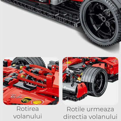 Set Constructii F1 Tehnic Timebox, +1200 piese, Rosu