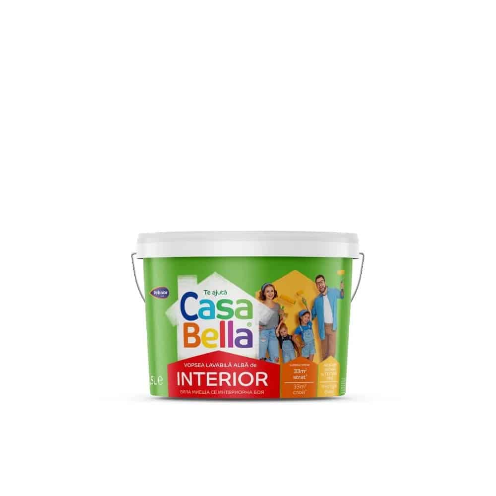 Vopsea lavabilă interior, 2.5 L, Casabella, albă / 4000242