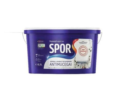Vopsea lavabilă interior, 8.5L, antimucegai, SPOR  / 4004712
