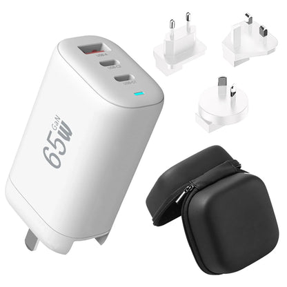 Incarcator Retea, 3 porturi, 65W, 18 W Incarcare Rapida - USB, Priza EU, Alb