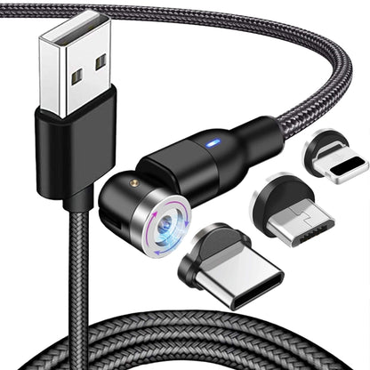 Cablu de date si incarcare Rapida Timebox, 3 in 1, 2m, Fast Charge, Negru
