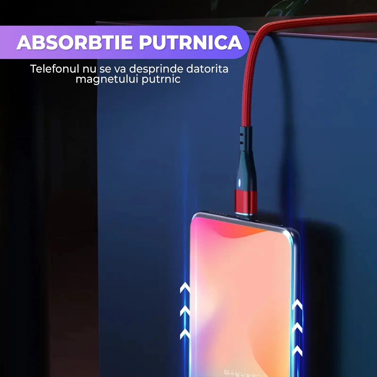 Cablu de date si Incarcare Rapida, 6 in 1, 60W, 2m, QC 3, USB, Type C, Rosu