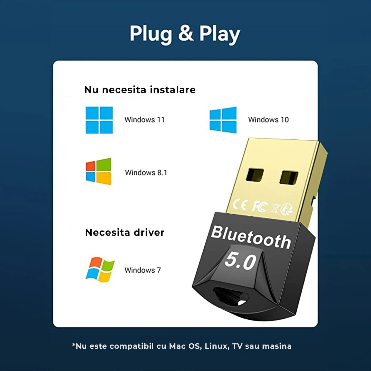 Adaptor Bluetooth Dongle Timebox, Wireless, USB, Casti, Mouse, Tastatura, Laptop