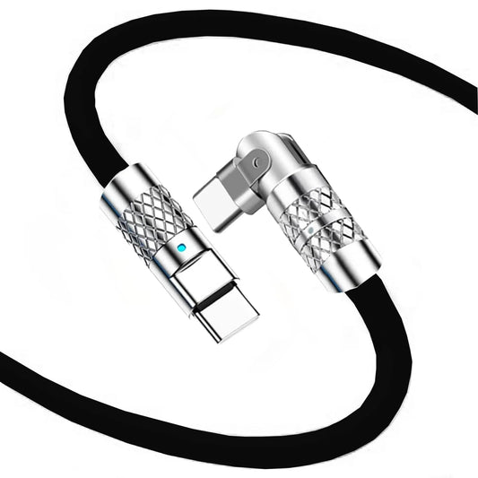 Cablu Date si Incarcare Rapida Timebox, 120W, 1,5m, Rotire 180 grade, Negru