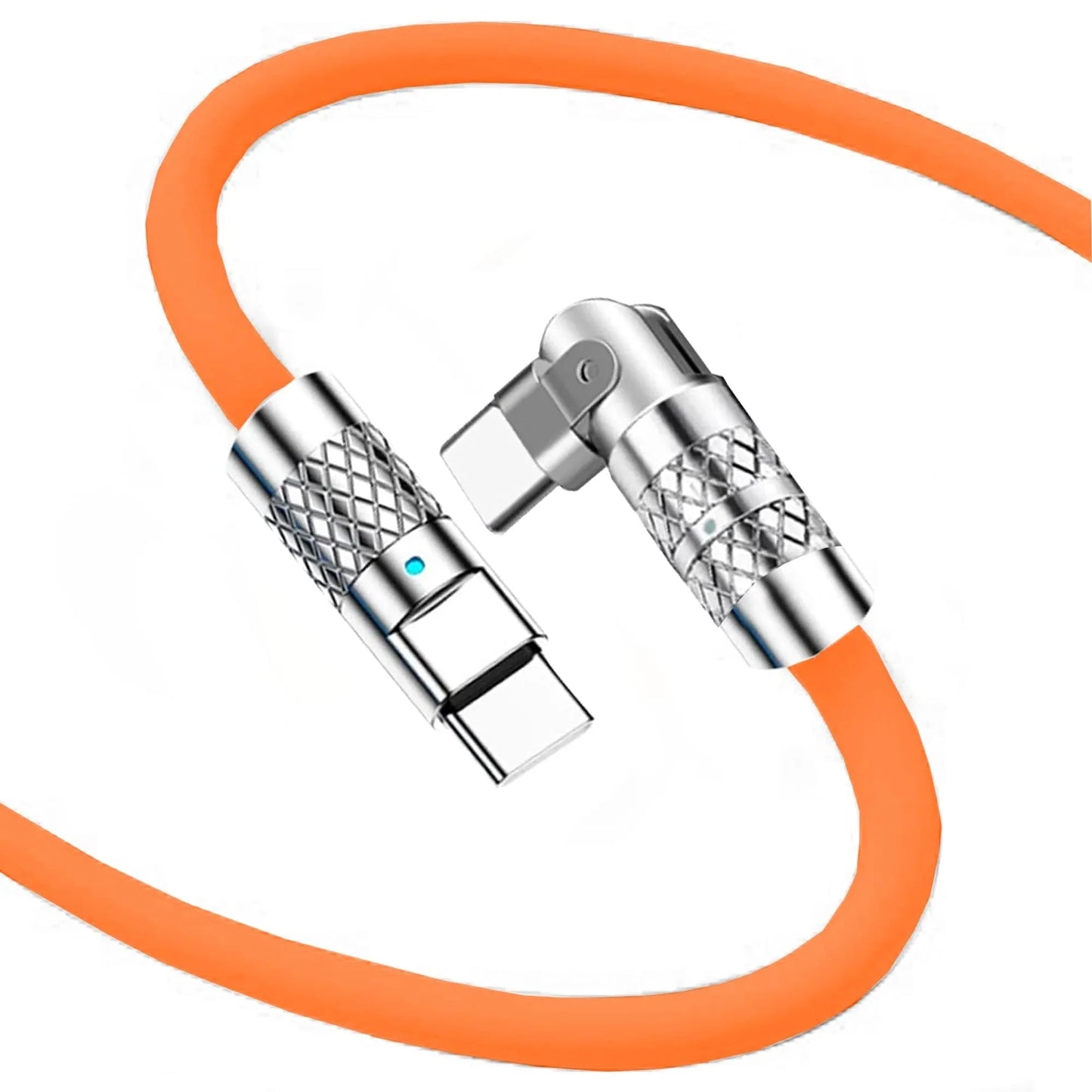 Cablu Date si Incarcare Rapida Timebox, 120W, 1,5m, Rotire 180 grade, Portocaliu