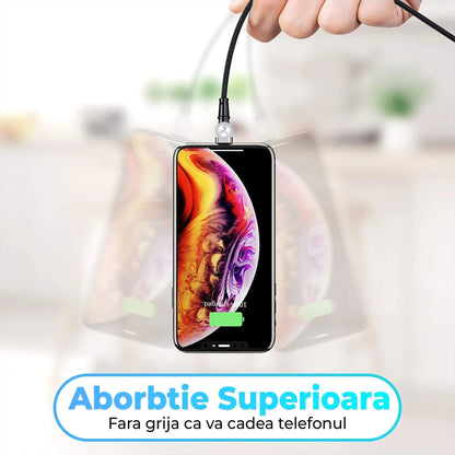 Cablu de incarcare si transfer de date 3 in 1, Timebox, Magnetic, Fast Charge 60W, Lightning, Type-C, Micro-USB, USB, Nailon, 1m, Rotatie 180 grade, LED - 221.ro