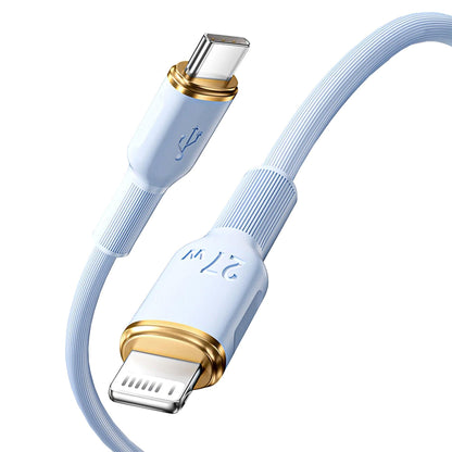 Cablu Date si Incarcare Rapida Timebox, USB-C la Lightning, 27W, 1,5m, Albastru