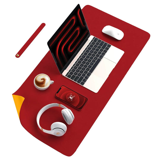 Mousepad gaming XXL cu doua fete din piele pu, 90x45, impermeabil