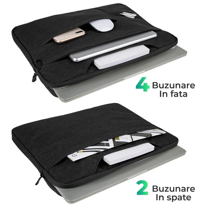 Geanta laptop portabila Timebox, 13'', 14'', 15'', 16'' inch, ultrabook, Negru