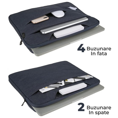 Geanta laptop portabila Timebox, 13'', 14'', 15'', 16'' inch, Albastru