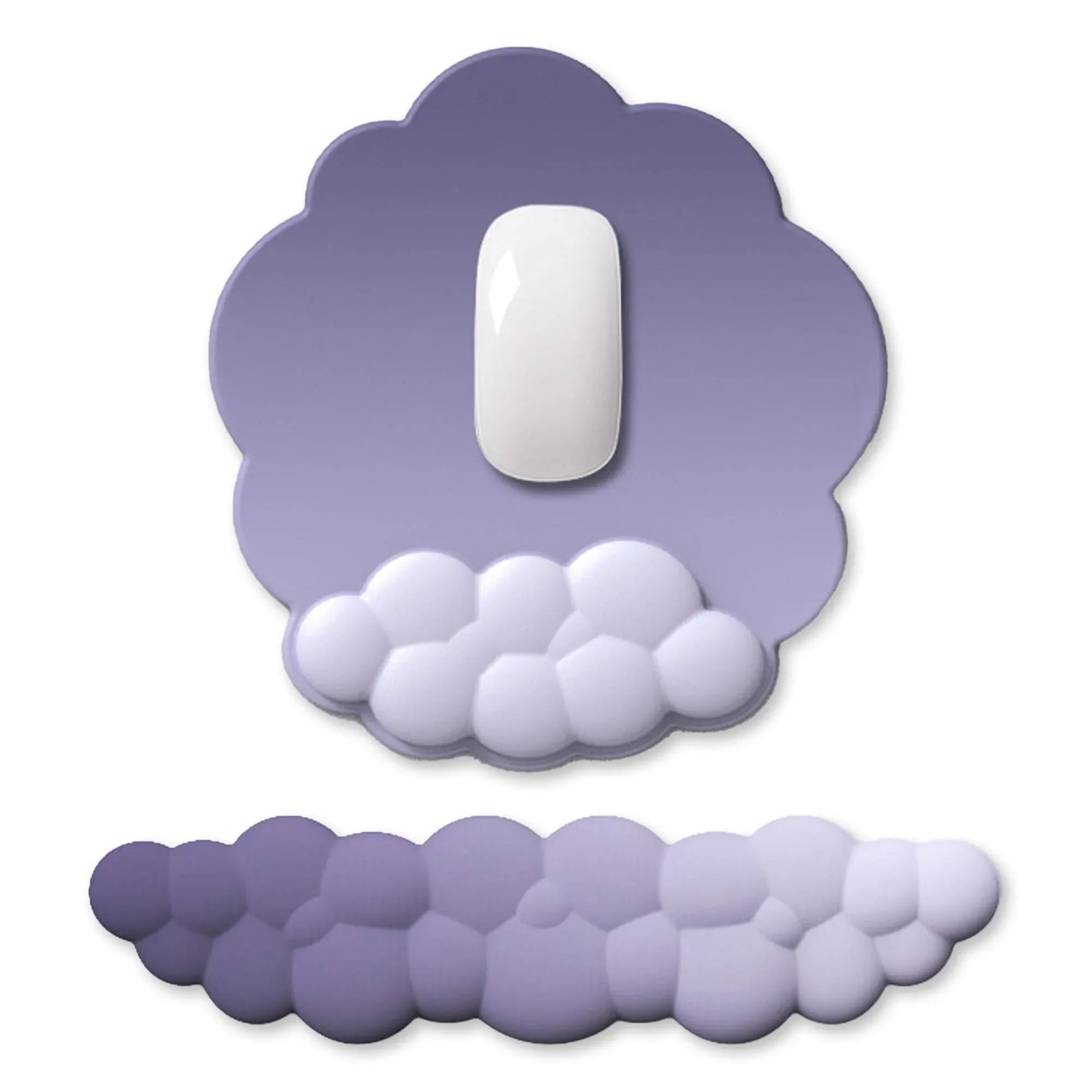 Mousepad ergonomic, spuma cu memorie pentru sustinere incheietura mana cu Wrist Rest, Baza anti-derapanta, Nor mov - 221.ro