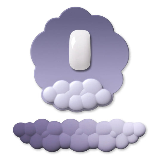 Mousepad ergonomic, spuma cu memorie pentru sustinere incheietura mana cu Wrist Rest, Baza anti-derapanta, Nor mov - 221.ro