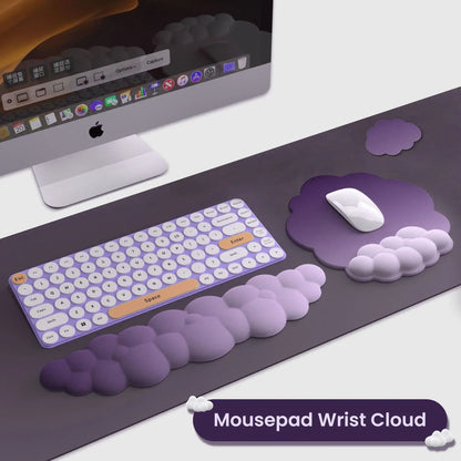 Mousepad ergonomic, spuma cu memorie pentru sustinere incheietura mana cu Wrist Rest, Baza anti-derapanta, Nor mov - 221.ro