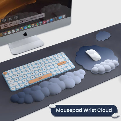 Mousepad ergonomic, spuma cu memorie pentru sustinere incheietura mana cu Wrist Rest, Baza anti-derapanta, Nor albastru - 221.ro