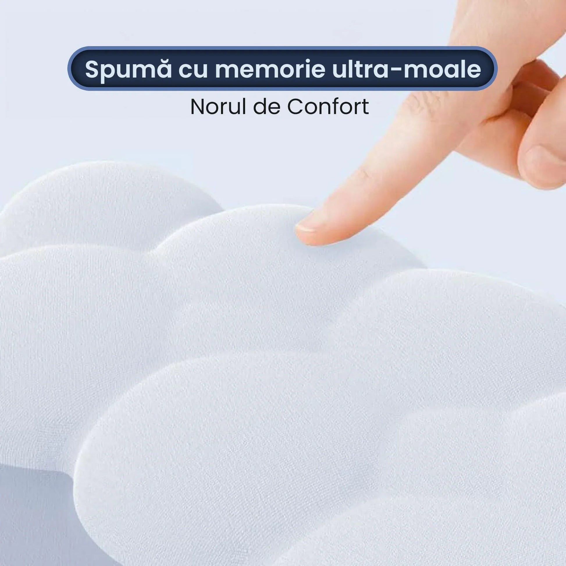 Mousepad ergonomic, spuma cu memorie pentru sustinere incheietura mana cu Wrist Rest, Baza anti-derapanta, Nor albastru - 221.ro