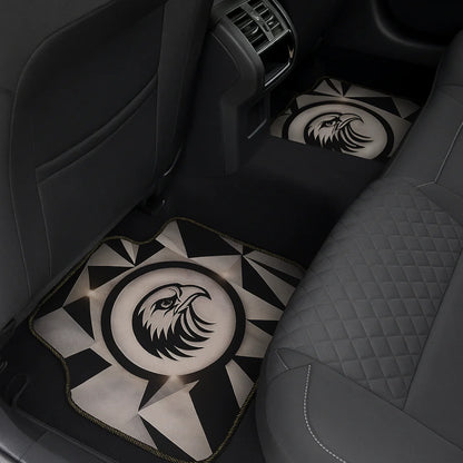 Covorașe auto universale DECOMAT 3D – set 4 bucăți cu design vultur, lavabile, antiderapante