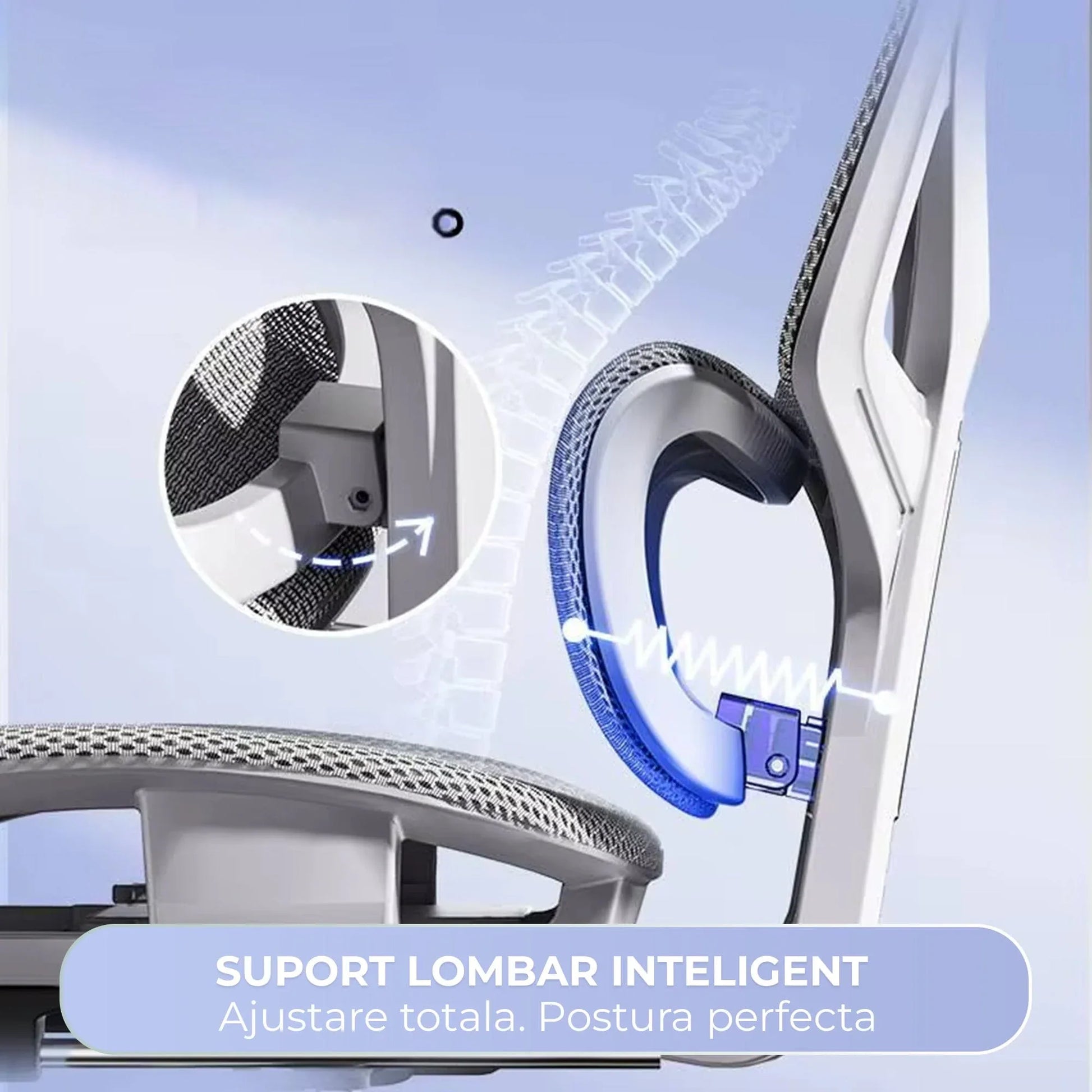 Scaun birou ergonomic Timebox, Plasa mesh respirabil, Tetiera, 4D armrest, Reglaj inaltime si adancime sezut, Suport picioare rabatabil, Spatar cu suport lombar ajustabil, Rotativ cu roti, Gri - 221.ro