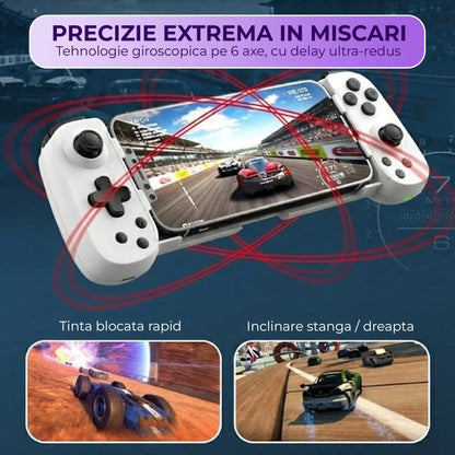 Gamepad Controller Gaming Wireless cu Joystick Hall, Bluetooth 5.0, Alb