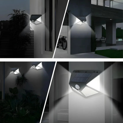 Lampa Solară Smart de Perete cu 100 LED-uri: Iluminează-ți Spatiul Exterior cu Tehnologia Smart cu Senzor de Mișcare!